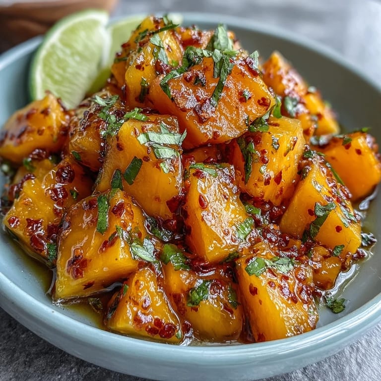 Bright fruit cups featuring juicy mango, pineapple, and watermelon with tangy lime and chili-lime spice.  