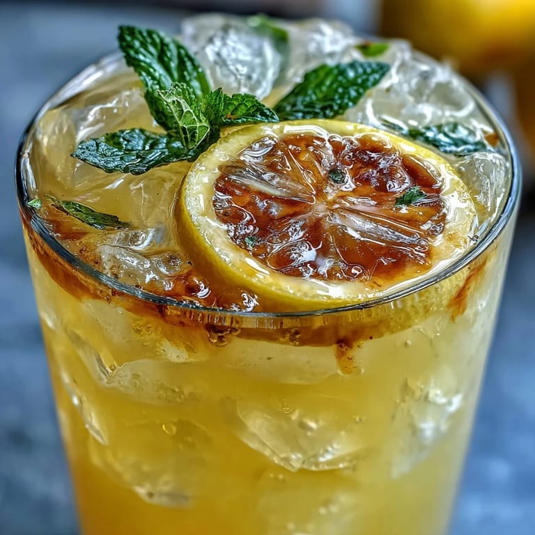 Customizable lemonade bar featuring chilled lemonade, peach and mint syrups, ice, and garnishes for a refreshing summer party.