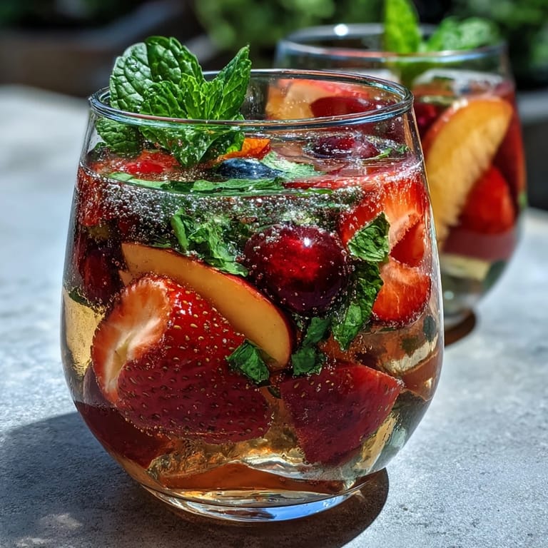 Enjoy this easy Summer Sangria Mocktail, perfect for hot afternoons.