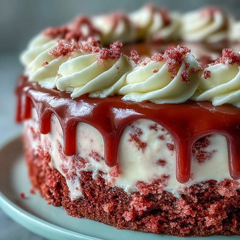 Decadent Bridal Shower Rosé Velvet Cake, perfect for celebrations with a stunning gold cascade.