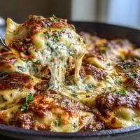 Dumpling Lasagna Skillet with Ground Turkey and Cabbage: a savory one-pan meal layered with tender cabbage, turkey, and cheesy dumpling wrappers.