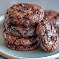 Decadent brownie mix cookies with rich chocolate flavor, baked to chewy perfection with crinkled tops and a soft center.