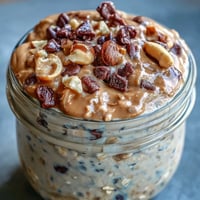 Protein Cookie Dough Overnight Oats with creamy yogurt and chocolate chips.